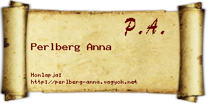 Perlberg Anna névjegykártya